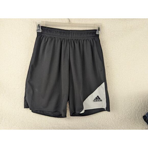 ADIDAS CLIMALITE Size M Boys Black Stretch Waist Athletic Running Shorts 331168 - Picture 1 of 9